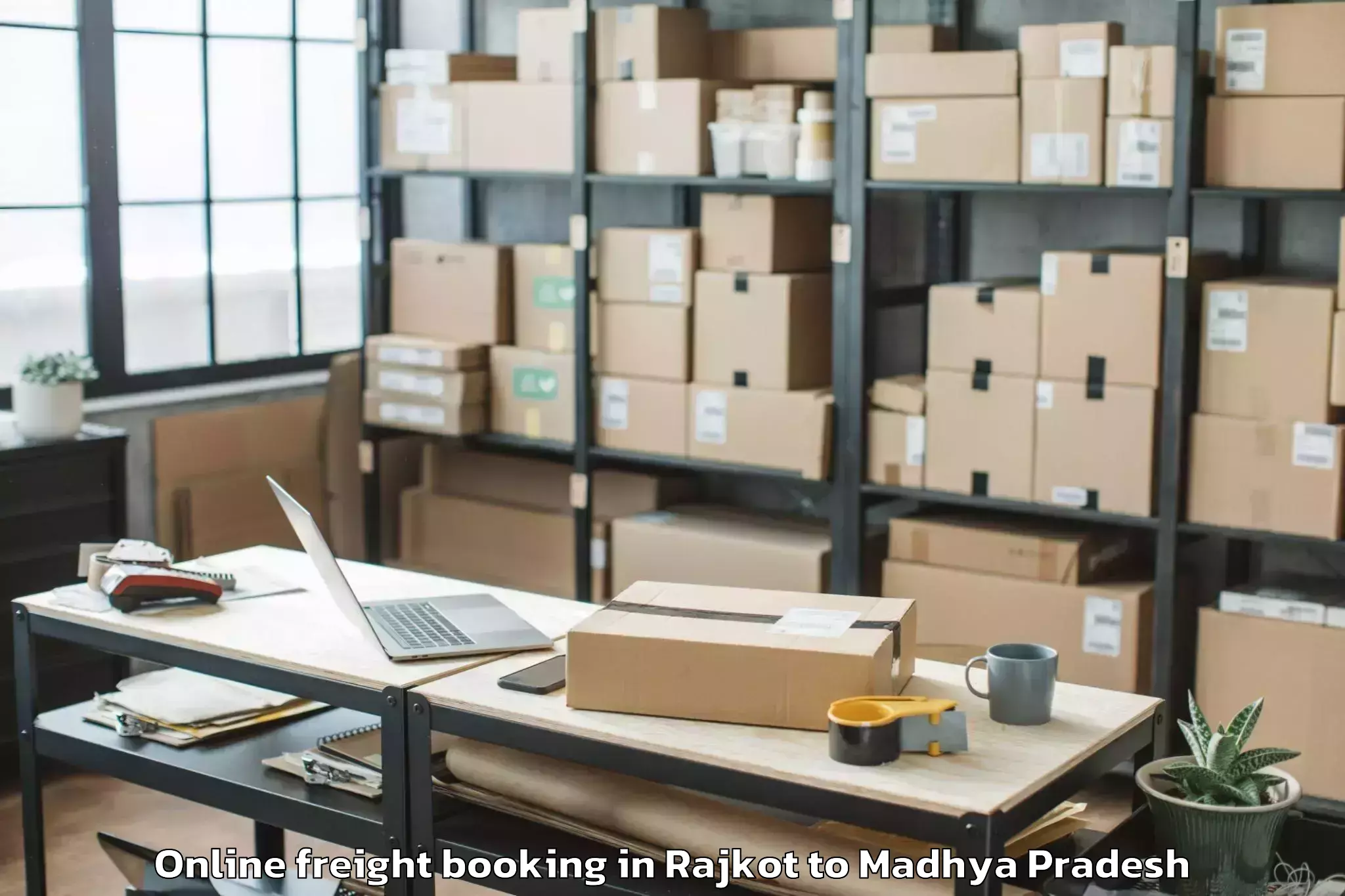 Hassle-Free Rajkot to Pohari Online Freight Booking